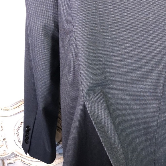 Zara Man Blue Two Button Front Closing Sport Coat with Built In Pocket Square - Picture 6 of 11